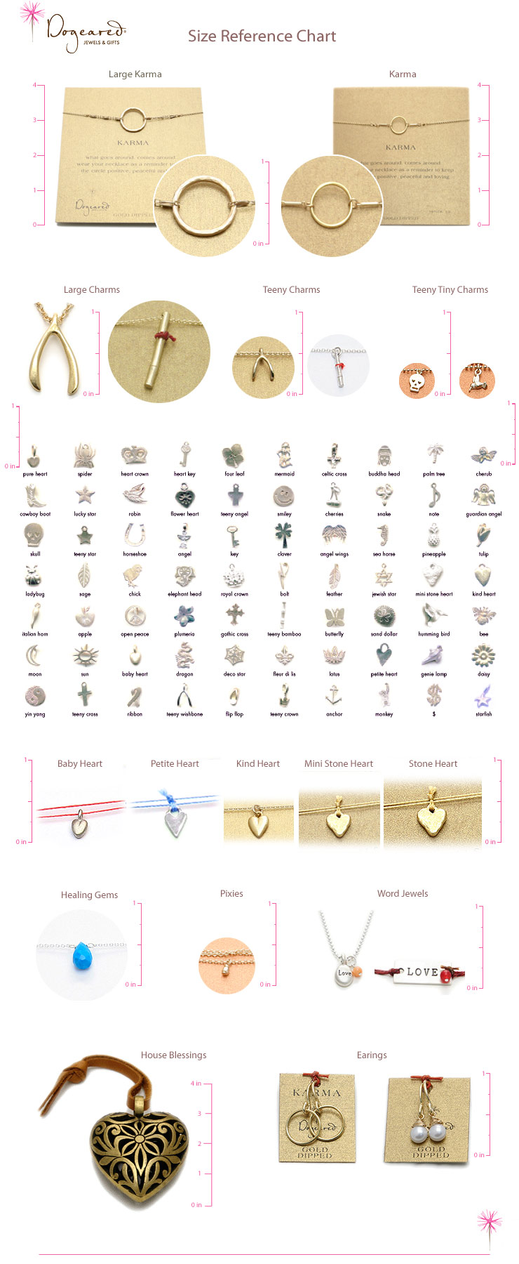 Dogeared Size Reference Chart